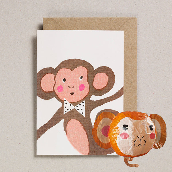 : Paper Balloon Card - Monkey