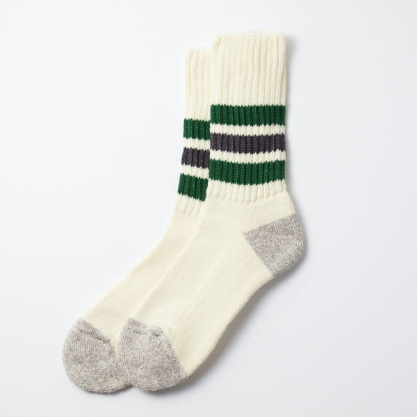 RoToTo Green/ Charcoal Coarse Ribbed Old School Socks