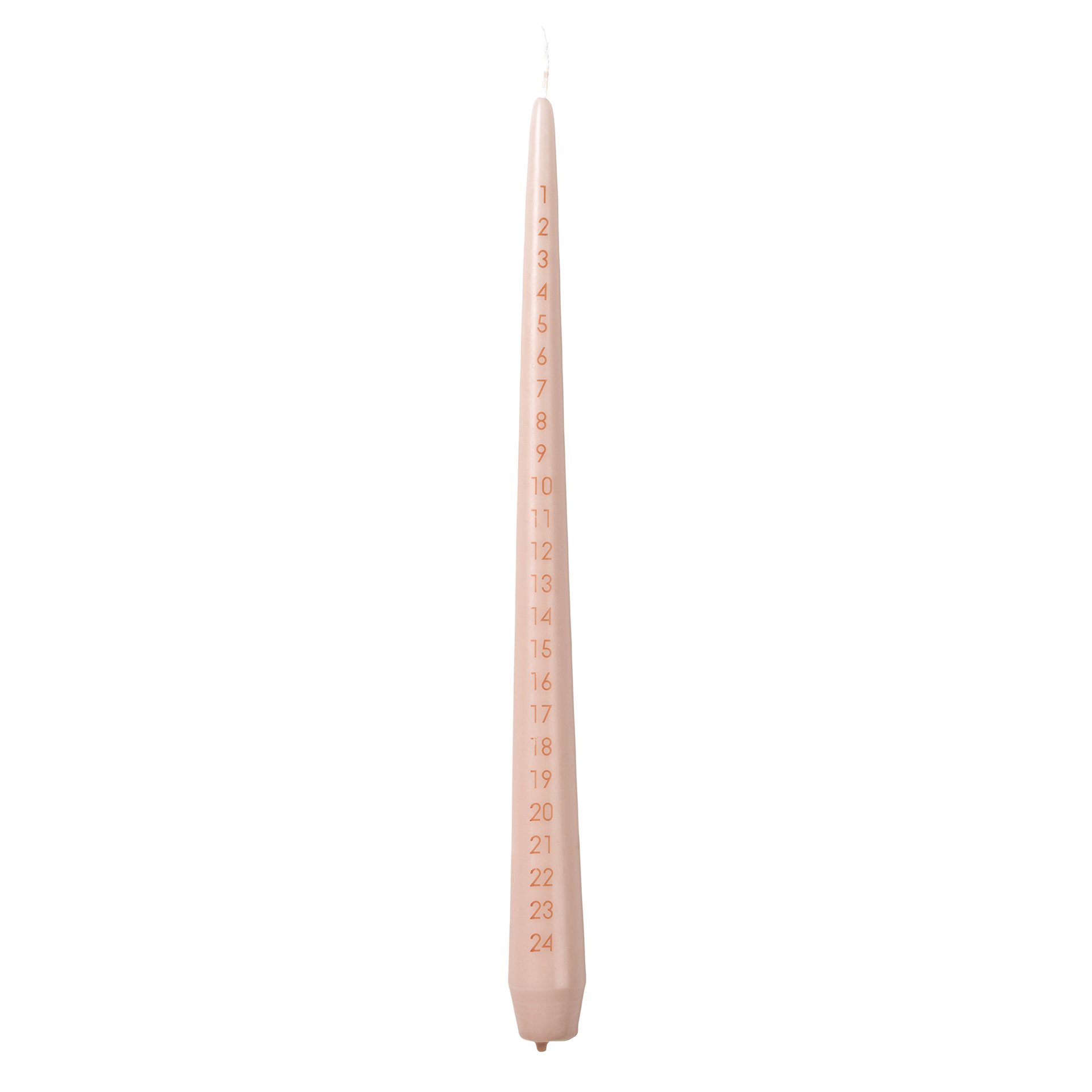 Tapered Advent Candle - Apricot Cream & Red