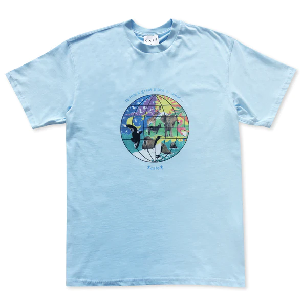 Skateboard Cafe Great Place T-Shirt - Baby Blue