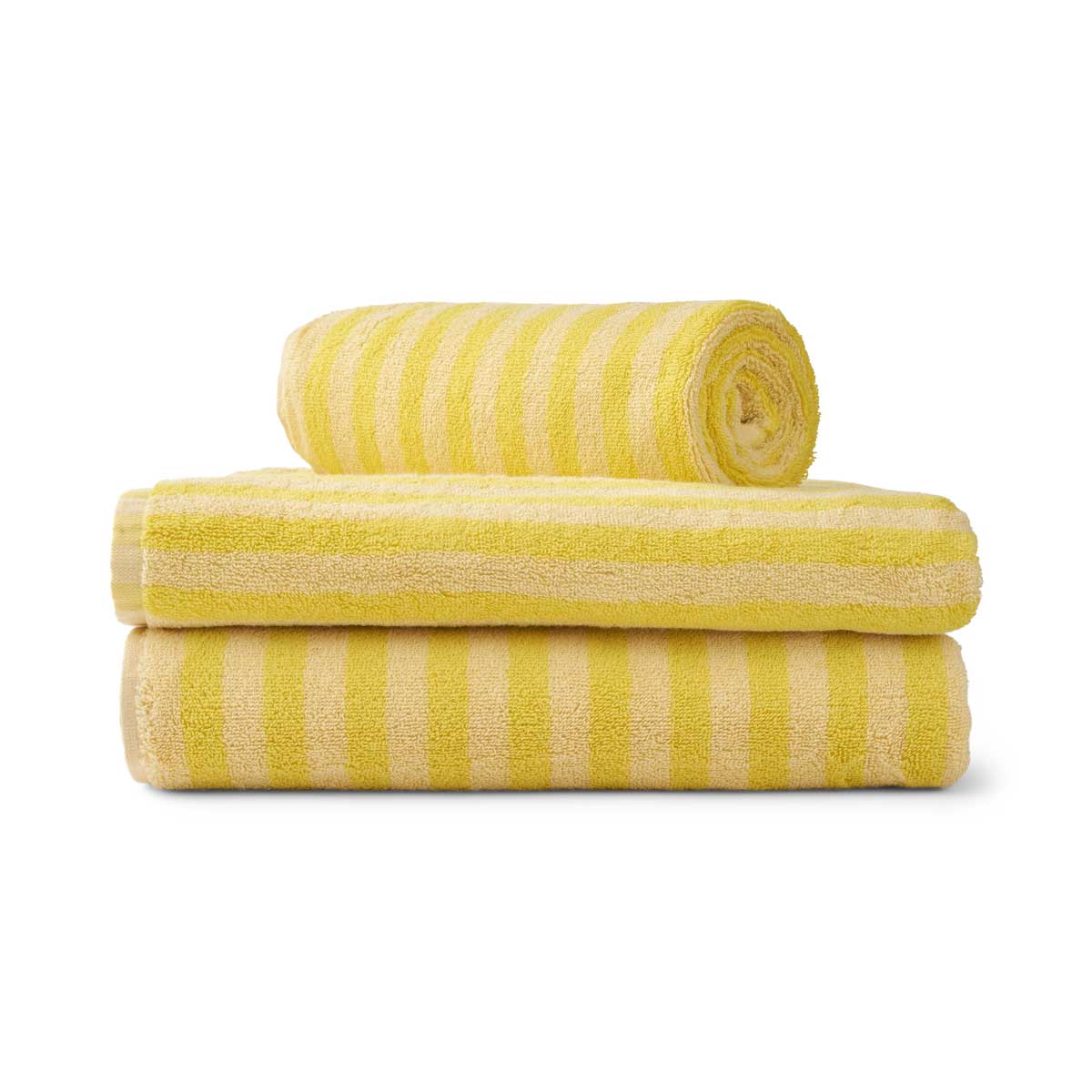 bongusta Naram Bath Sheet Towel - Pristine & Neon Yellow