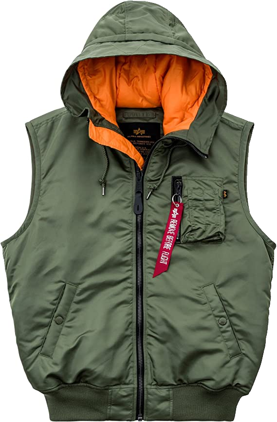 Alpha Industries Hooded Ma-1 Vest Sage Green