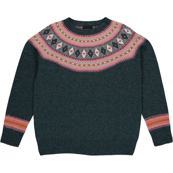 Fairisle Lugano Jumper - Teal Pink Ginger