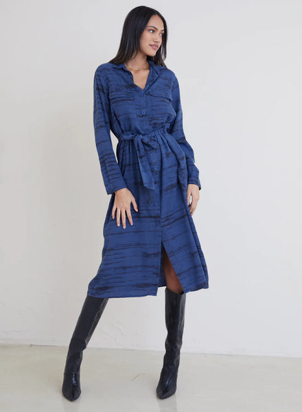 Patch Pocket Midi Shirt Dress