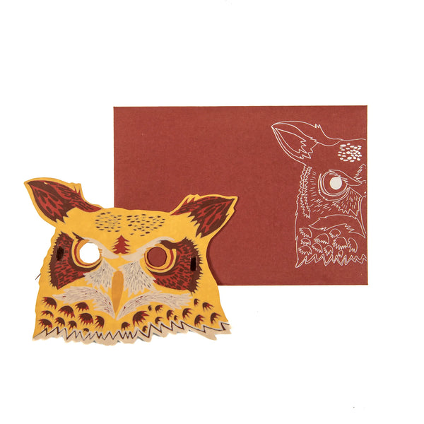 East End Press Owl Paper Mask Greeting Card