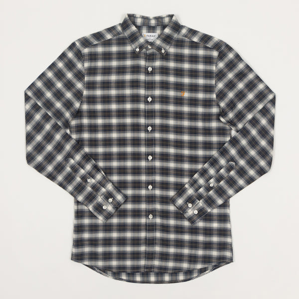 Navy Fraser Long Sleeve Checked Shirt