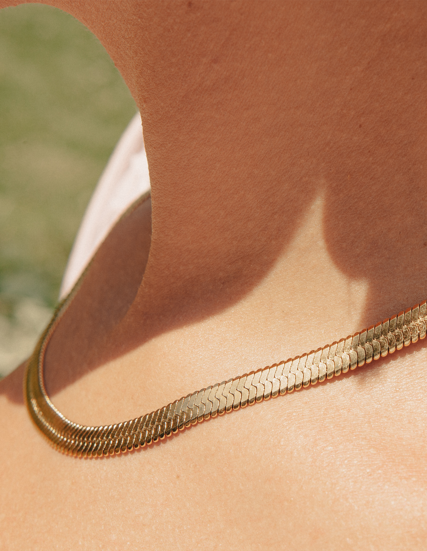 Nordic Muse Gold Thick Snake Chain Necklace, 18k Tarnish-Free Waterproof Gold