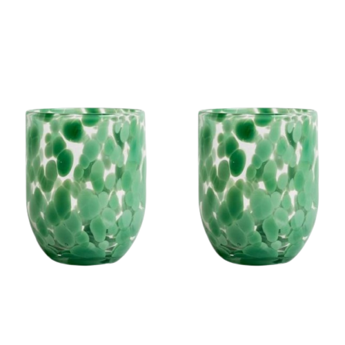 ByOn Water Glass Messy - Set of 2 Green