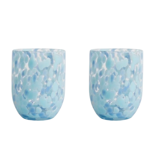 ByOn Water Glass Messy - Set of 2 Blue