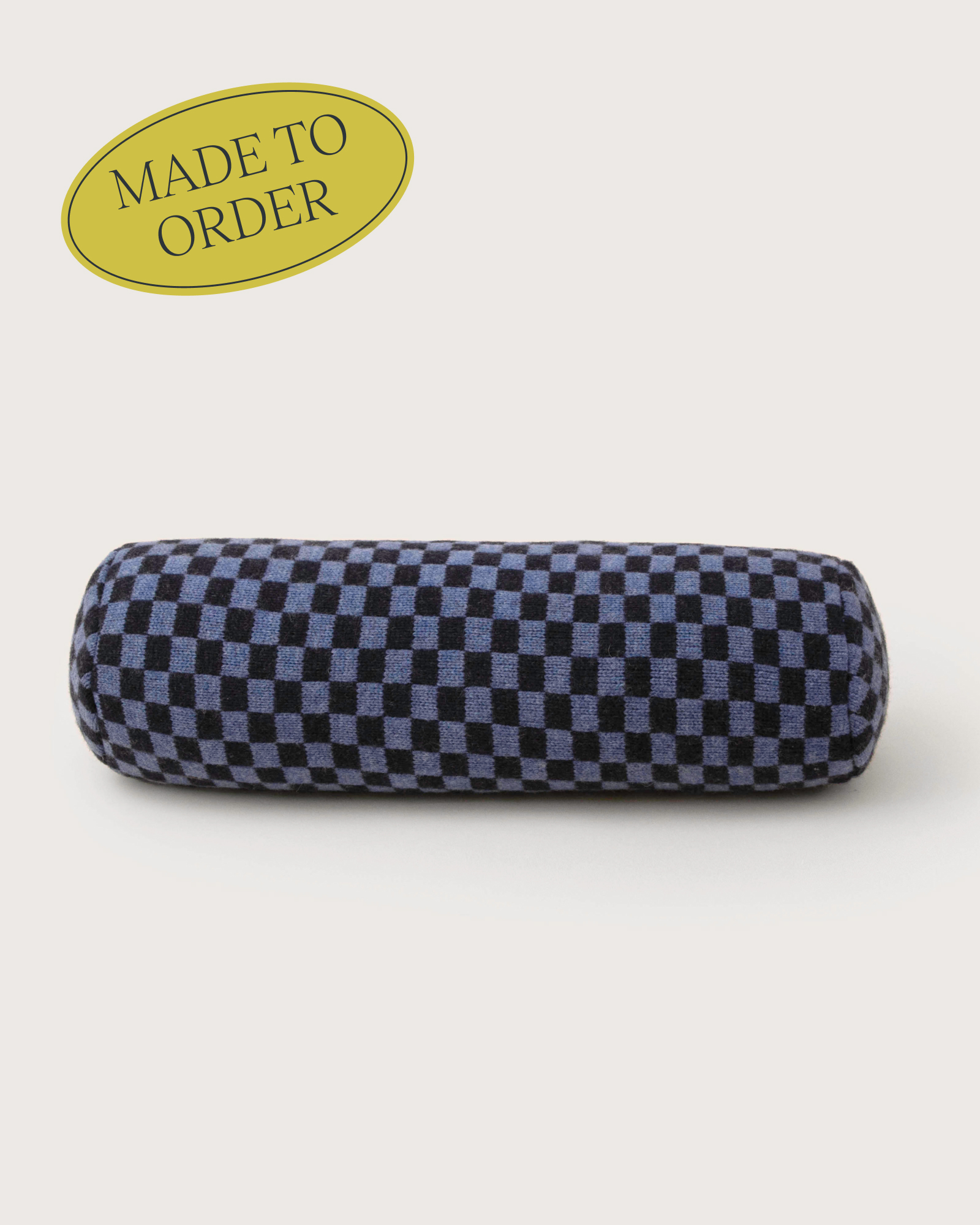 Goods of May The Babette Bolster Cushion - Checkerboard in Indigo (Single)