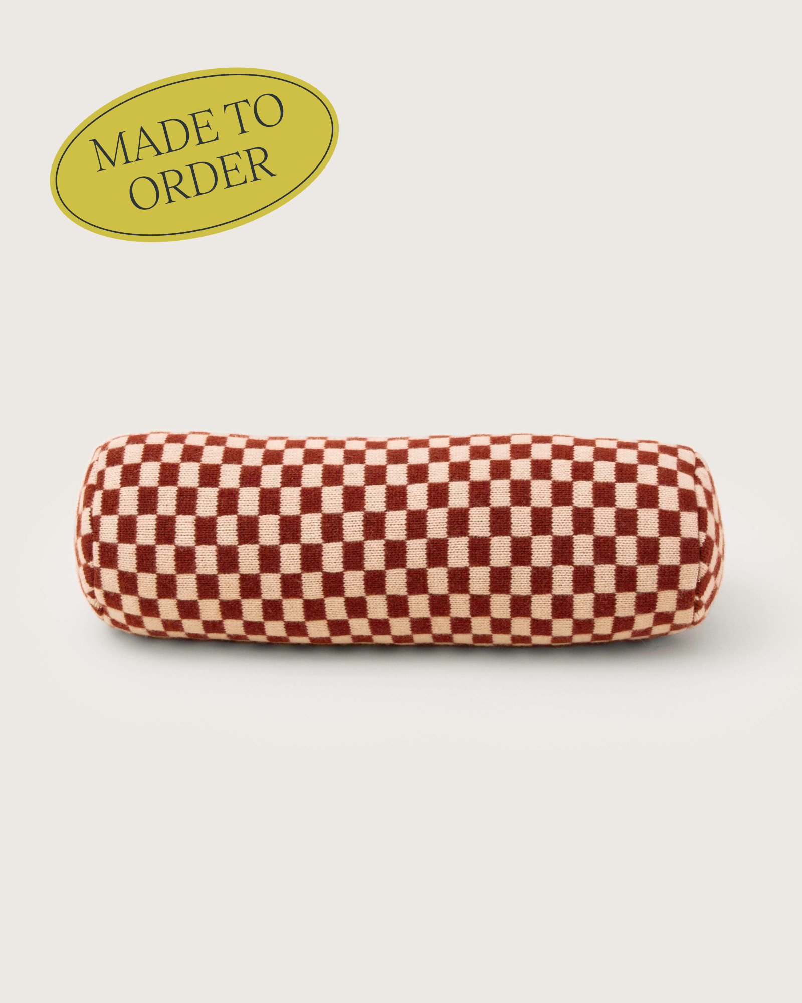 Goods of May The Babette Bolster Cushion - Checkerboard in Terracotta (Single)