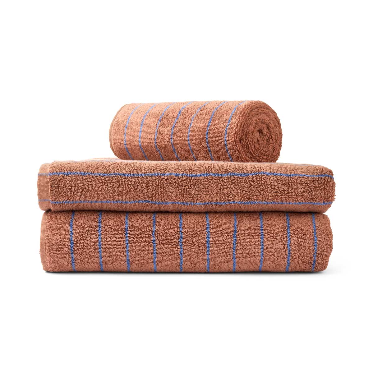 bongusta Naram Bath Sheet Towel - Camel & Ultramarine Blue
