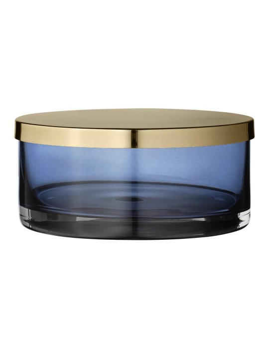 AYTM Tota Storage Jar Navy Blue Brass Gold