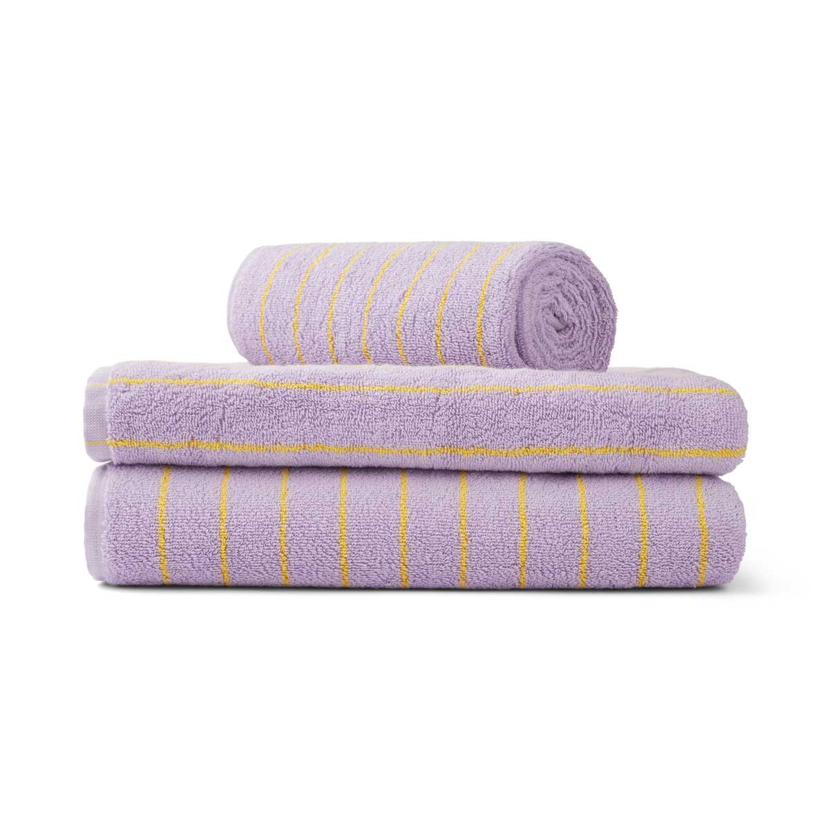 bongusta Naram Bath Sheet Towel - Lilac & Neon Yellow