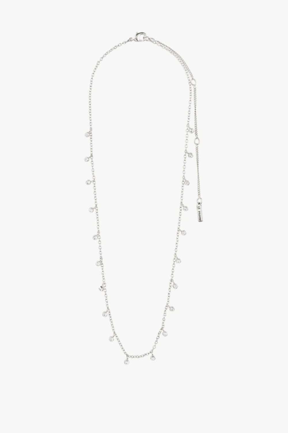 Pilgrim Maja Crystal Drops Necklace In Silver