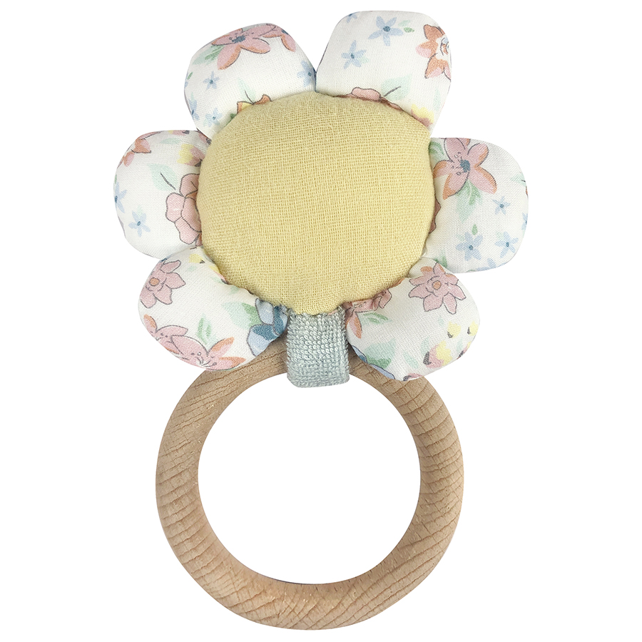Loula and Deer Flower Ring Rattle Eco Toy Teether