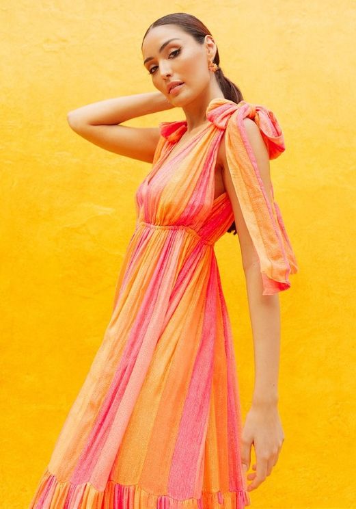 Marbella Mix Neon Fanya Long Dress