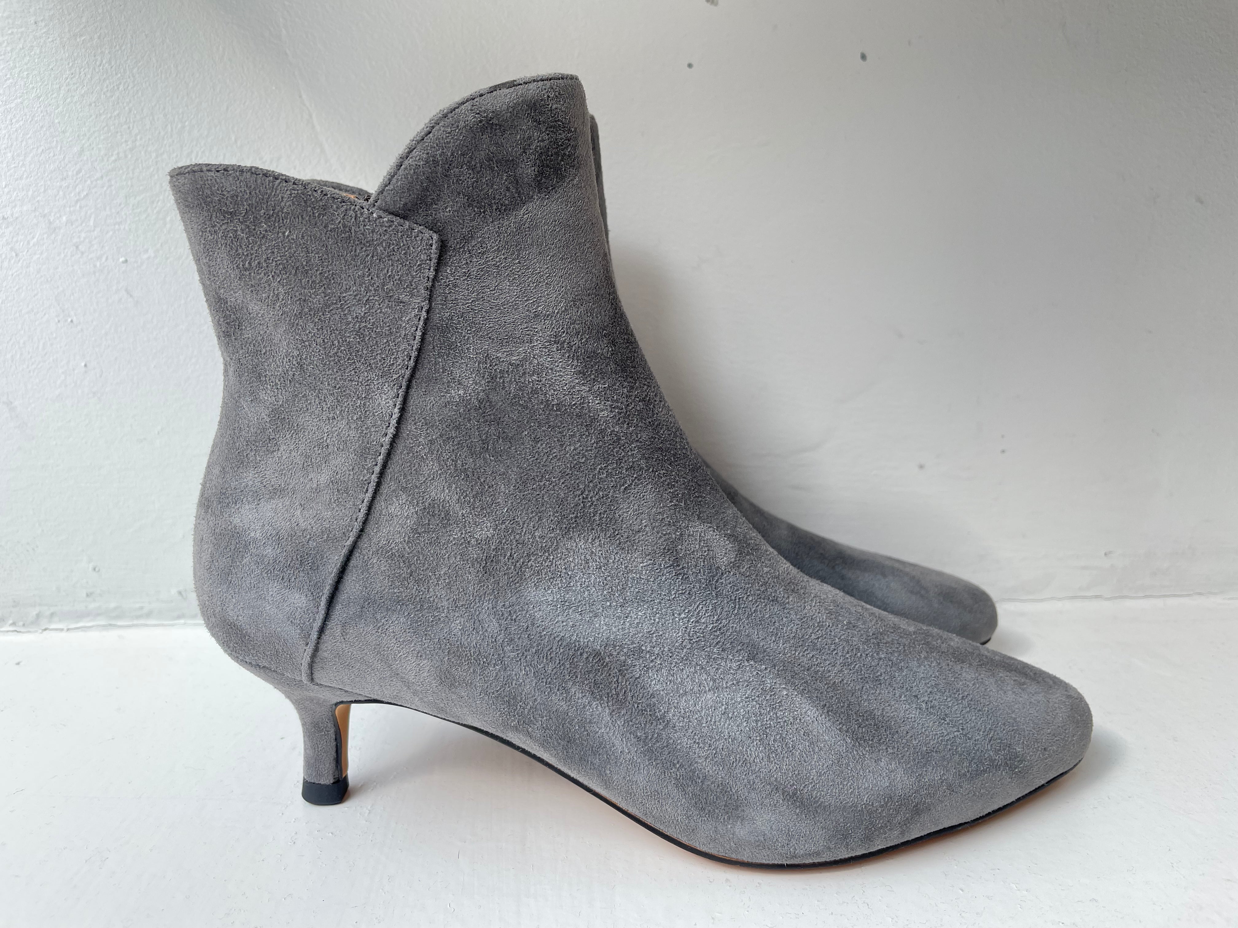 Shoe The Bear Grey Suede Saga Zip Boots