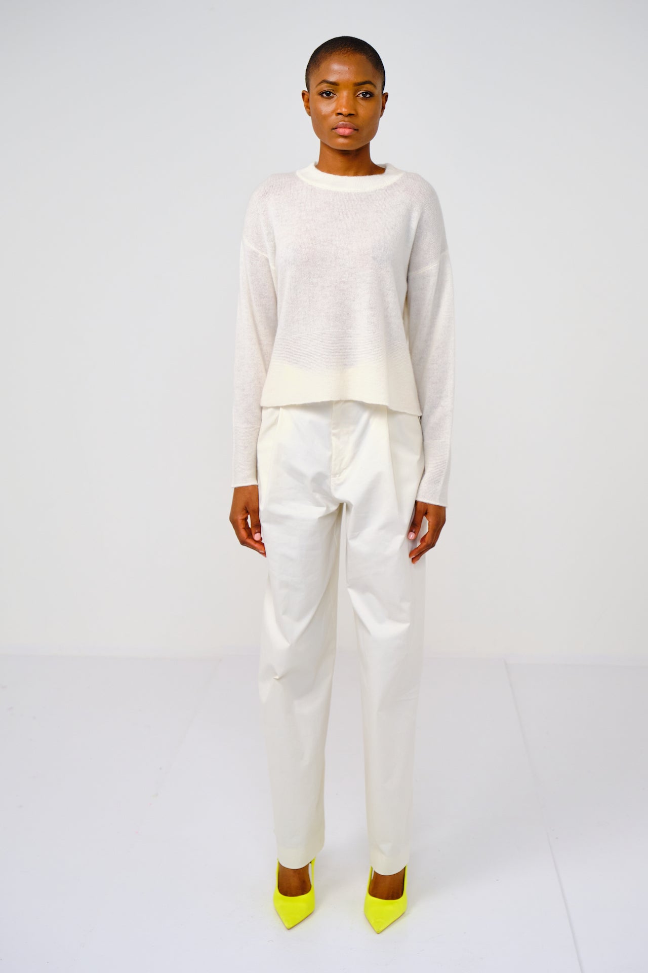 Organic White Pearl Crew Jumper