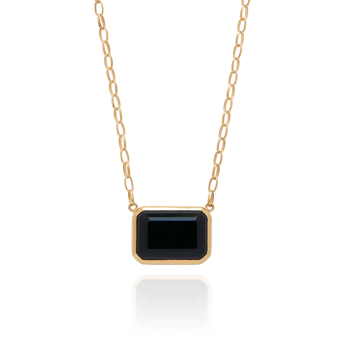 Anna Beck Black Onyx Large Rectangle Necklace
