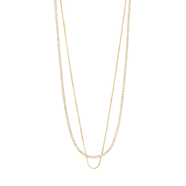 Mille Crystal 2 In 1 Necklace - Gold