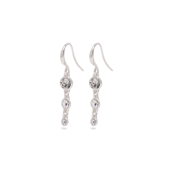 Lucia Crystal Earrings - Silver