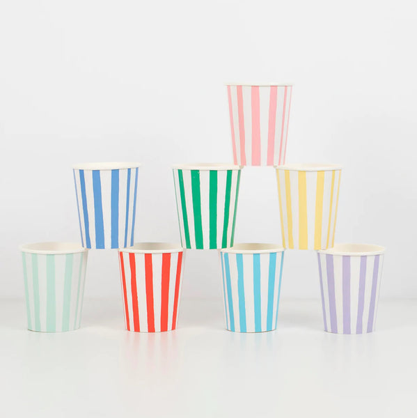 Meri Meri Mixed Stripe Cups (x 8)