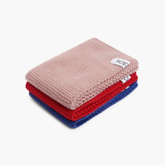 Reusable Dishcloths: Rose/red/cobalt