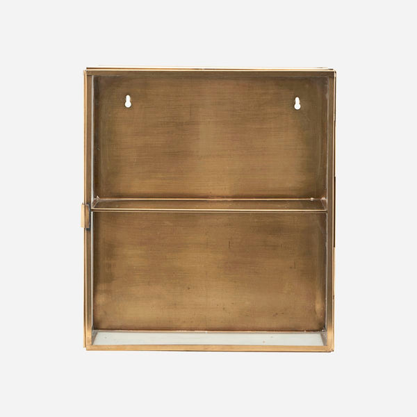 House Doctor Brass And Glass Wall Cabinet