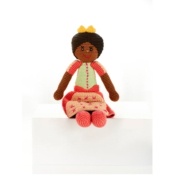 Knitted Organic Cotton Doll - Princess Peach