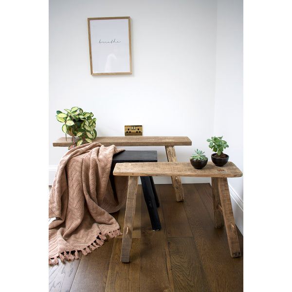 Recycled Natural Wooden Bench - Small