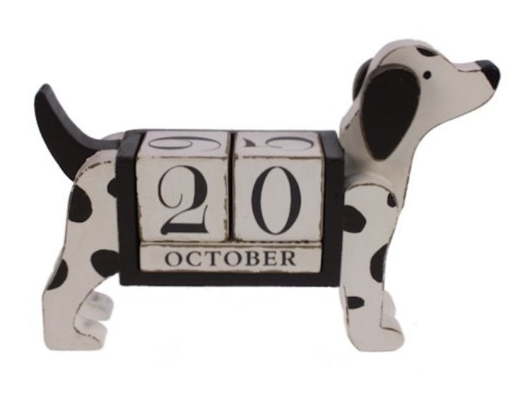 Meander Black and White Dog Calendar