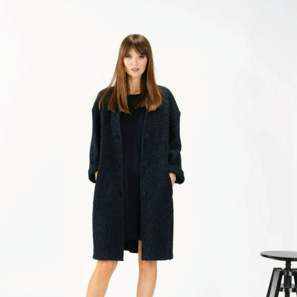 Biplana Coat - Navy