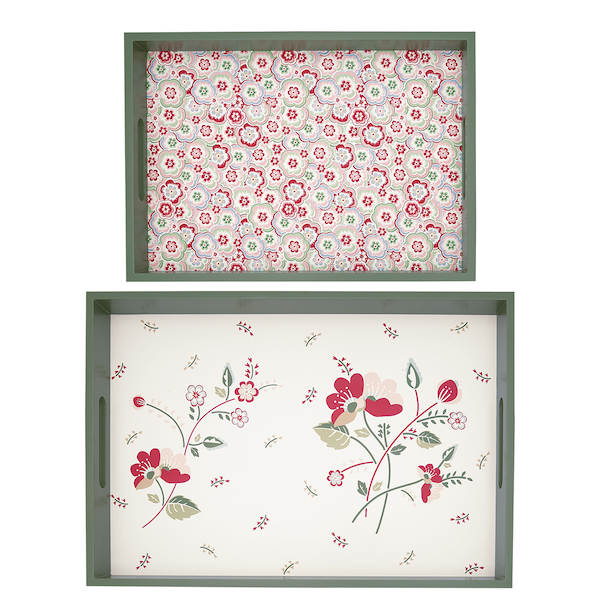 Green Gate Set of 2 Pale Pink Wooden Mozy Tray