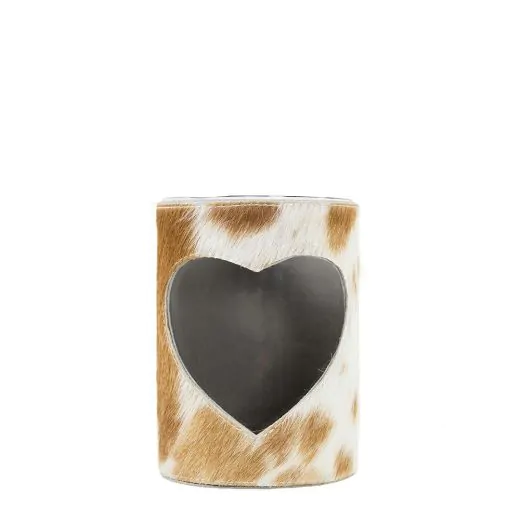 Mars & More Wind Light Cow Heart Brown/White