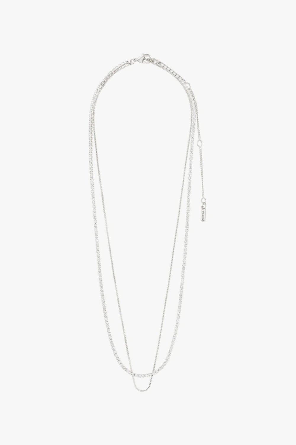 Pilgrim Mille Crystal 2 In 1 Necklace In Silver