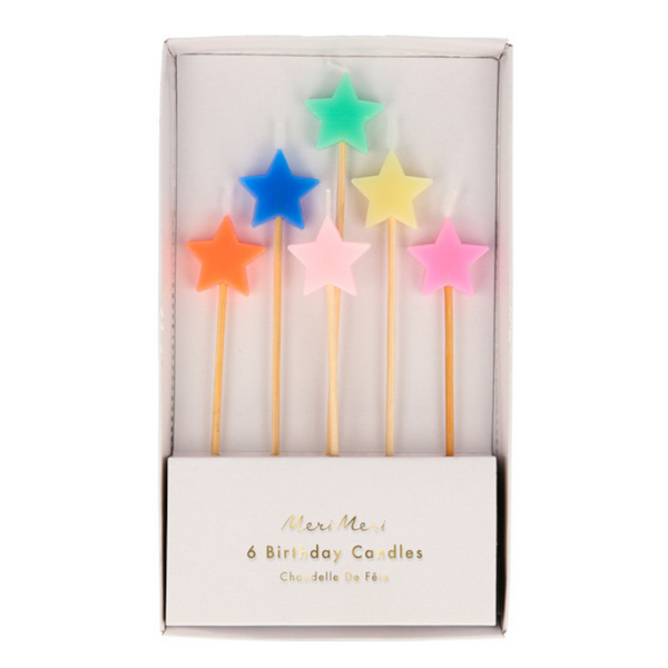Meri Meri Mixed Star Candles (x 6)