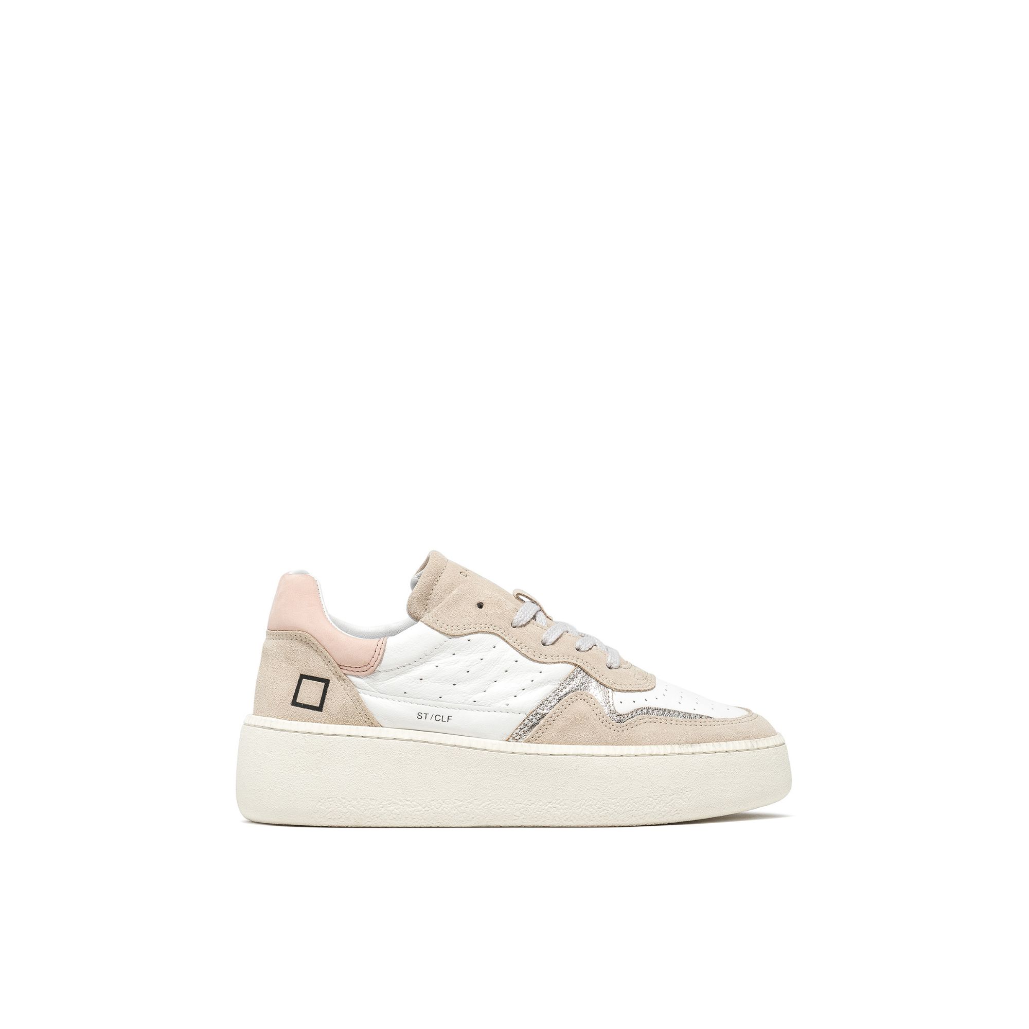 Step Pop Sneaker in White-Beige