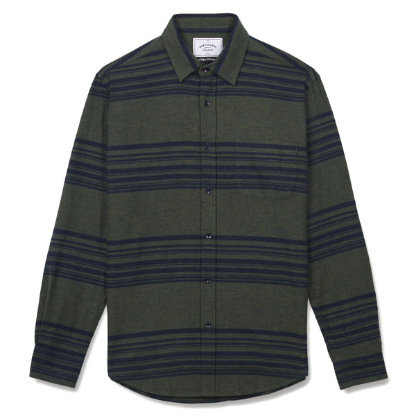 Labrosa Stripe Flannel Shirt Green