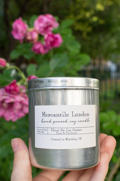 The Mercantile London Rose And Patchouli Tin Candle