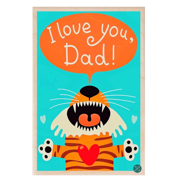 The Wooden Postcard Company I Love You Dad Wooden Postcard