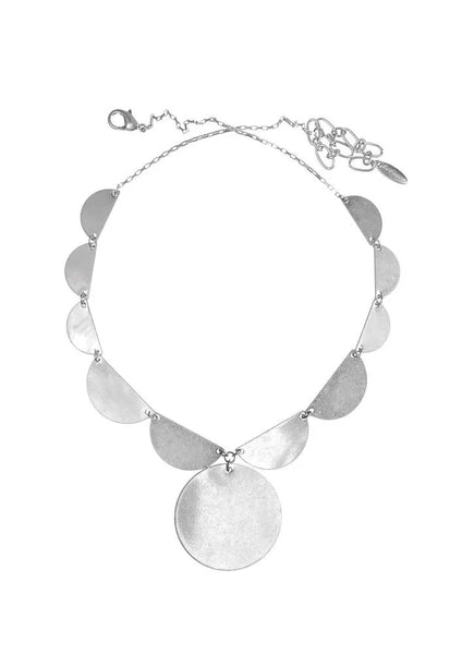 Hot Tomato Aspects Of The Moon Short Necklace In Worn Silver