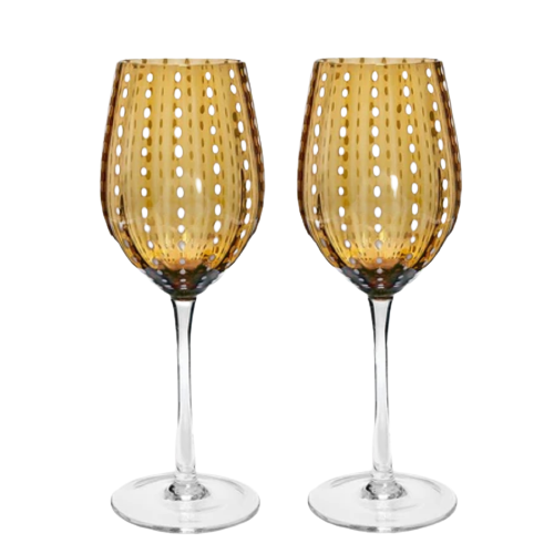 Livellara Colored Wine Glass - Set of 2 Amber