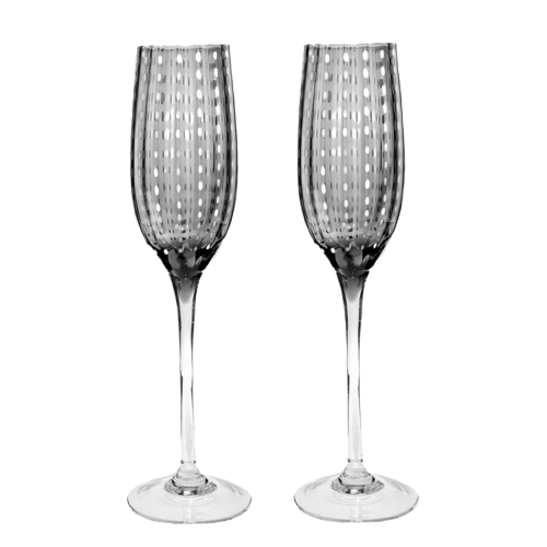 Livellara Colored Champagne Flute - Set of 2 Grey