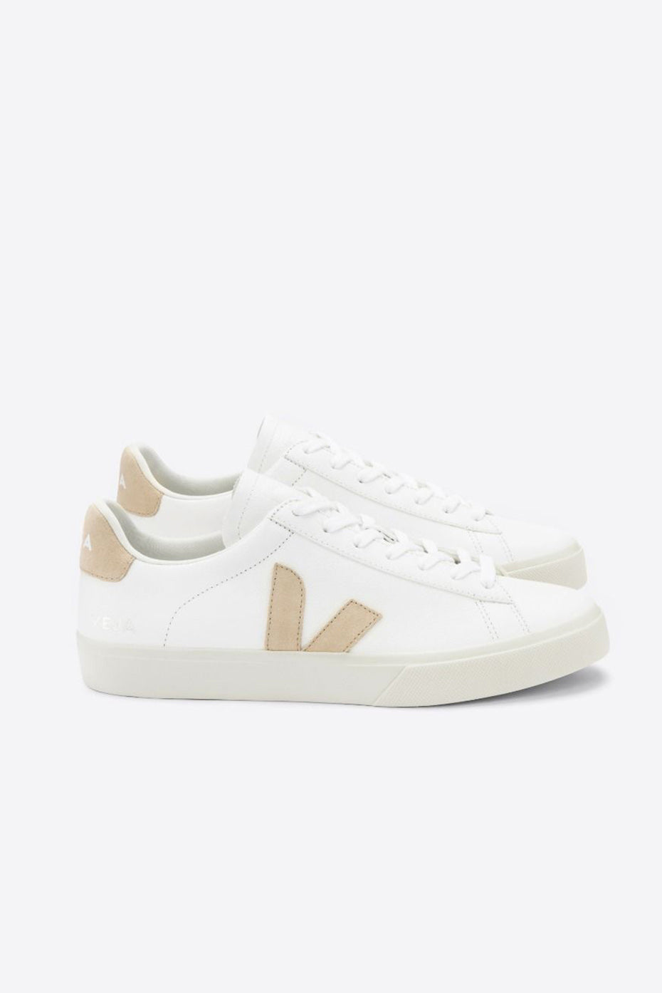 Veja Extra White Almond Campo Chromefree Leather Trainer Womens