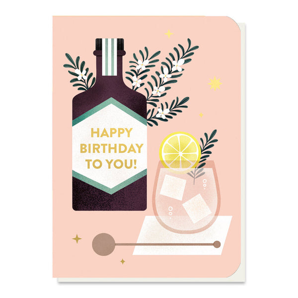 Stormy Knight Gin Fizz Birthday - Seed Stick Card