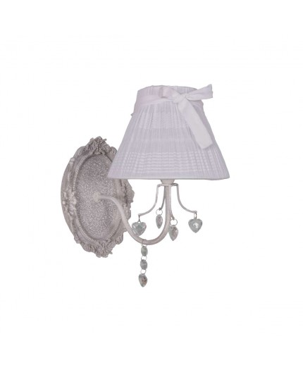 ANTIC LINE Romantic Gray Metal Wall Lamp with Lampshade