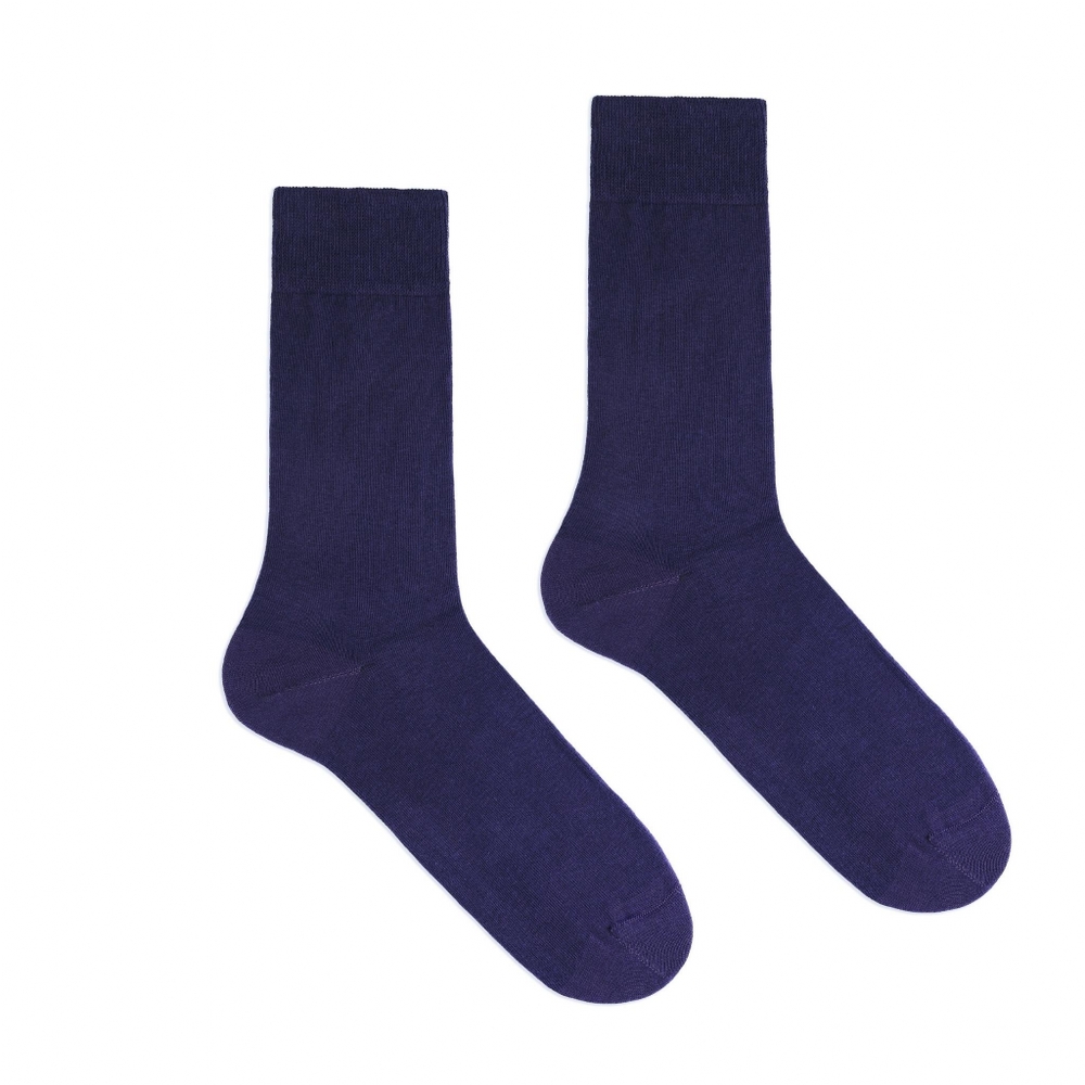 Klue Organic Cotton Solid Colour Socks In Indigo Size Eu 41-46 Uk 7-11.5