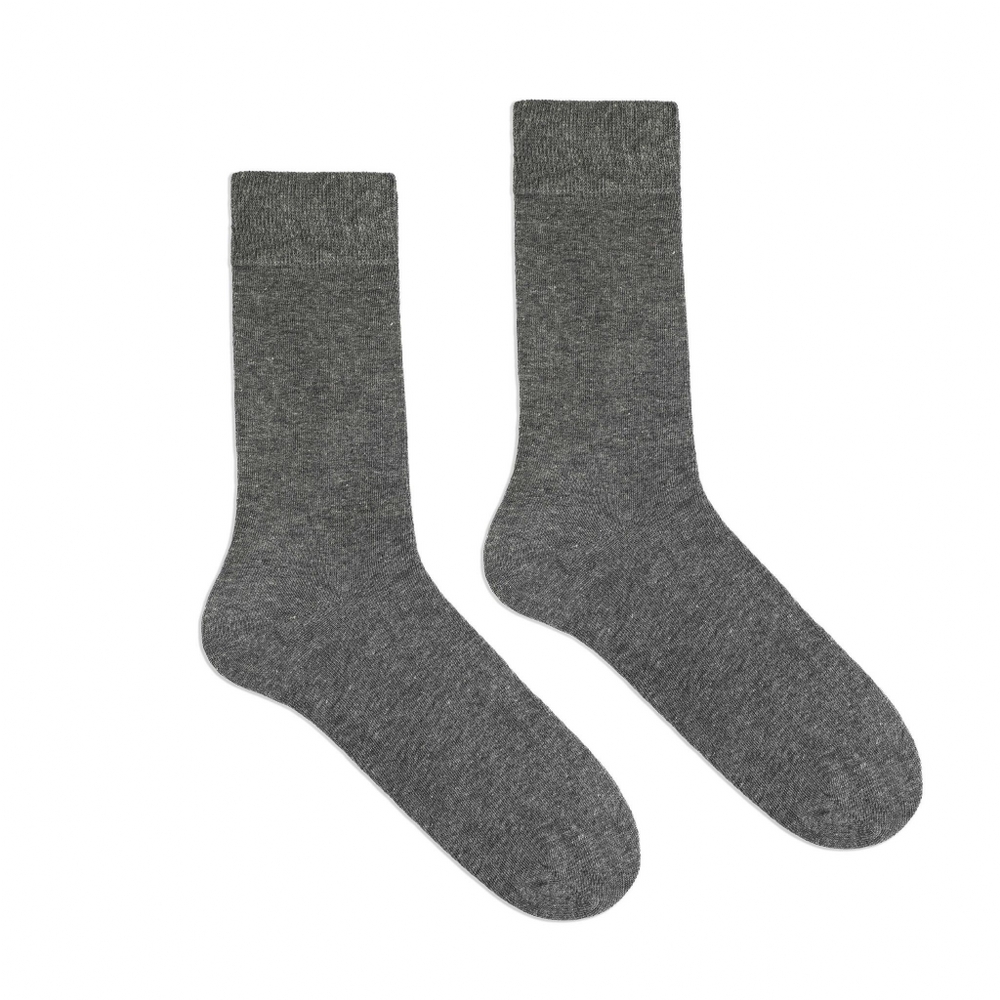 Klue Organic Cotton Solid Colour Socks In Grey Size Eu 41-46 Uk 7-11.5