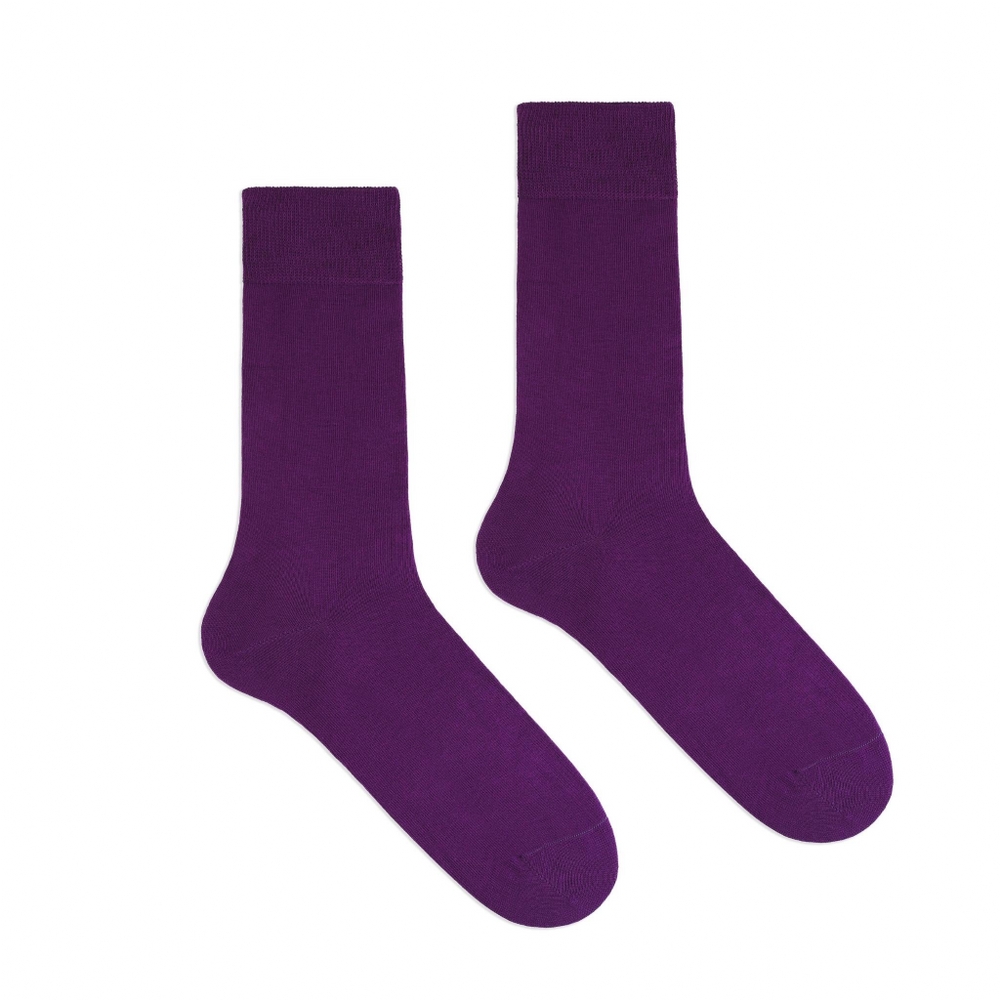 Klue Organic Cotton Solid Colour Socks In Purple Size Eu 36-40 Uk 3-6.5